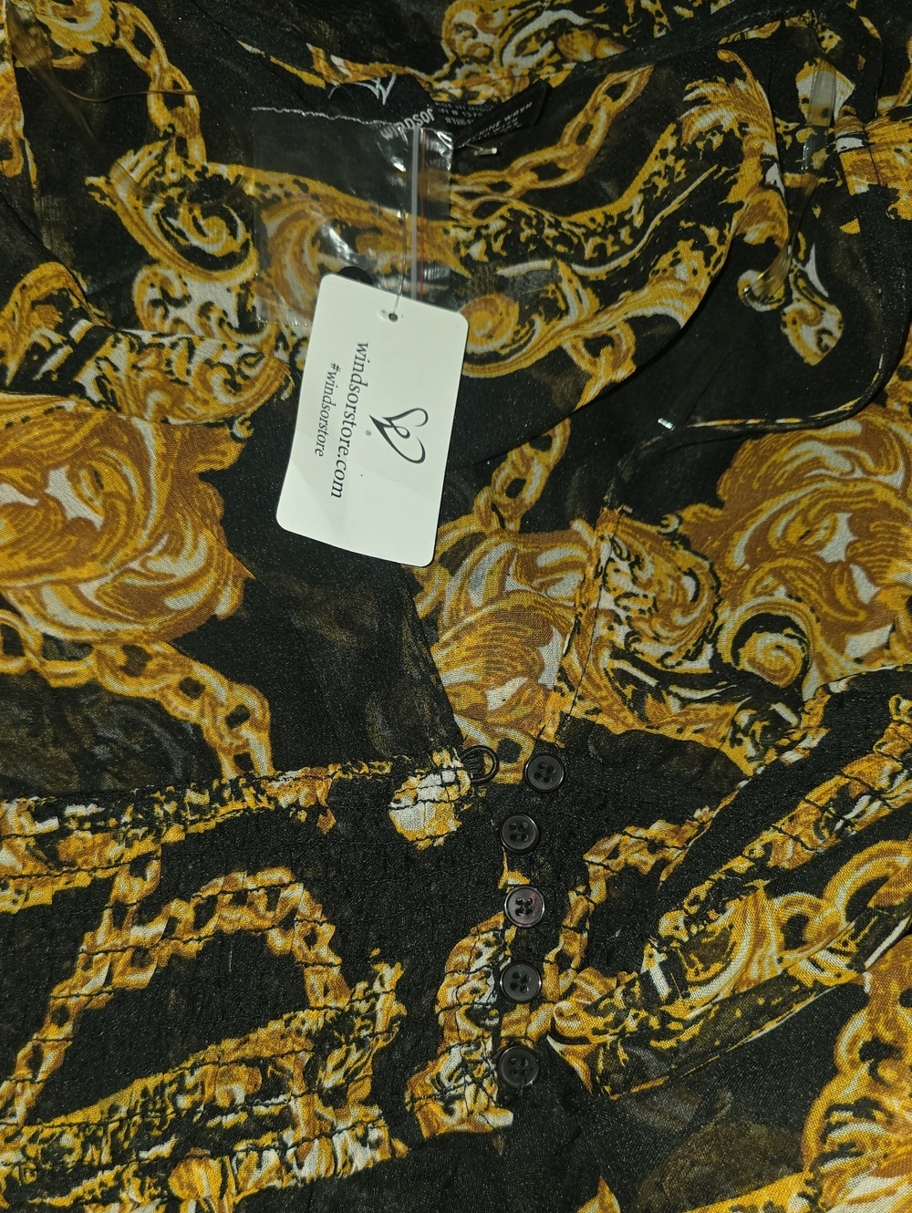 Status Chain Print Chiffon Duster - Picture 6 of 6